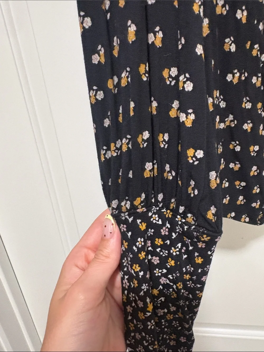 Free People Floral Button-Front Long Sleeve Top